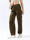 High star Women Polyester Loose Jogger Fit High-Rise Casual Trousers