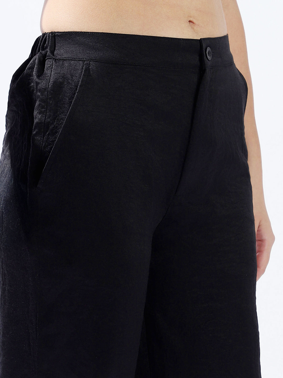 High star Women Polyester Wide Leg High-Rise Casual Trousers
