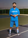 Hubberholme Men Streetletics Printed T-Shirt & Shorts Oversized fit Mesh Co-ord Set