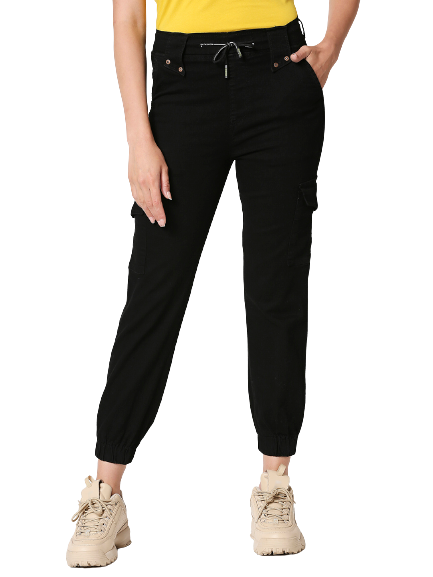 Women Black Jogger Jeans