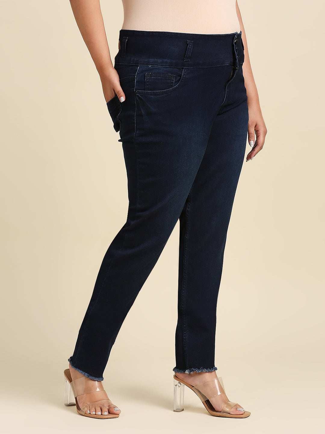 Women Slim Fit High-Rise Clean Look Stretchable Jeans